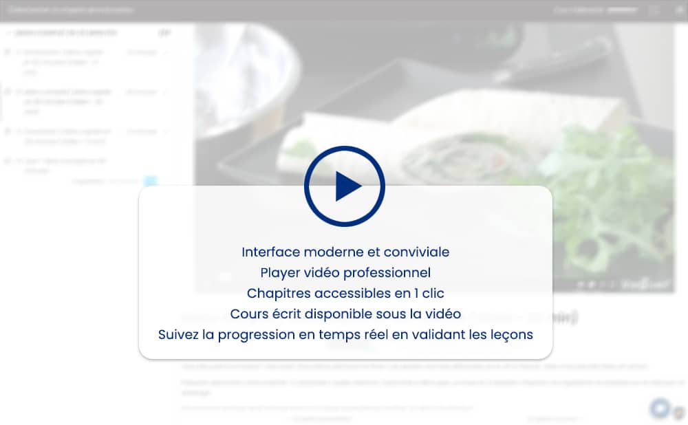 Présentation du player de la formation pour faire un menu en 35 minutes